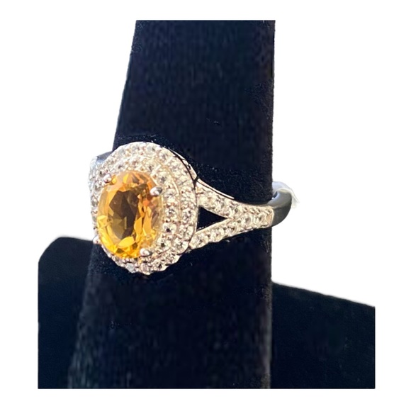 Womens Genuine Yellow Citrine Sterling Silver Cocktail Ring, Size 6.75, NWOT - Picture 6 of 12